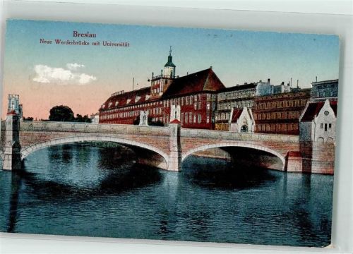 Breslau 1918 Werderbrücke Universität Feldpost WK I