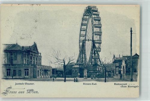 Wien Jantsch Theater Riesenrad Gasthaus zum Eisvogel Prater Litfaßsäule