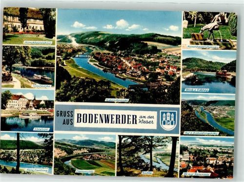 Bodenwerder Münchhausenhaus Münchhausenbrunnen Neue SiedlungSteinmühle Eckberg Brücke Gruss Weser