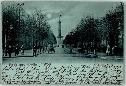 Tiergarten 1898 Siegesallee Denkmal Siegessäule