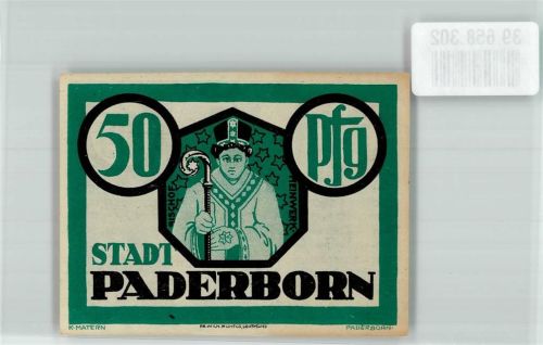 Paderborn 1921 50 Pfennig Zur Zeit des Bischofs Meinwerk