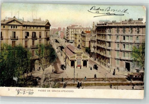 Barcelona 1911 - Paseo de Gracia-Apeadero