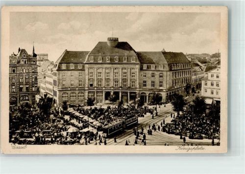 Kassel Königsplatz Marktszene Straßenbahn Verlag Bruno Hansmann Nr. 2849