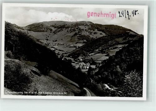 Neuenweg 1940 mit Belchen Zensurstempel