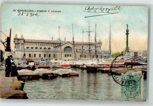 Barcelona 1912 Hafen Puerto y Aduana