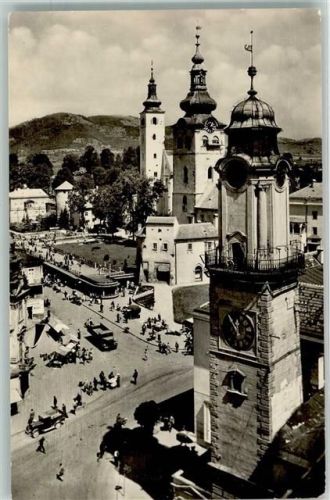 Banska Bystrica 1958 Foto AK Kirche LKW