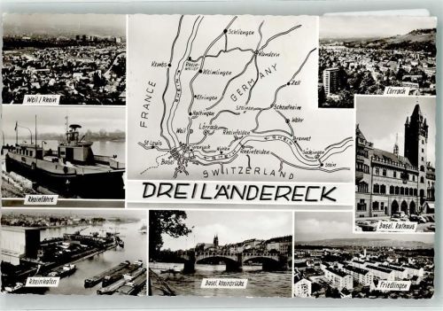 Friedlingen Lörrach Weil am Rhein Dreiländereck Rheinfähre Rheinhafen Brücke