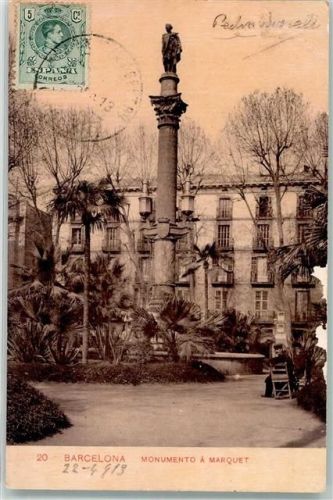 Barcelona 1913 Monumento a Marquet