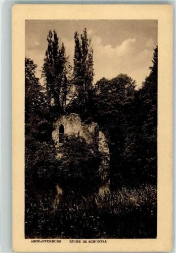 Aschaffenburg 1913 Kirchenruine im Schöntal