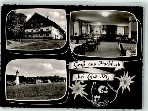 Bad Tölz 1962 Gasthaus Fischbach Kirche