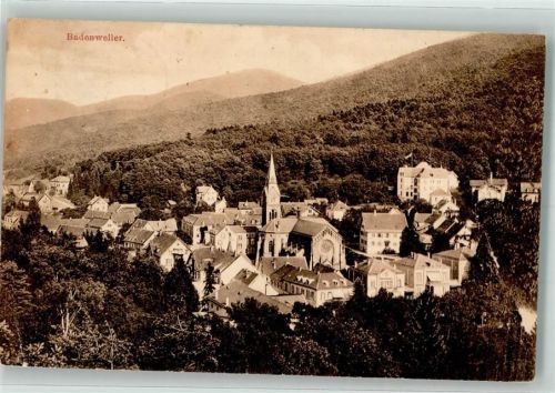 Badenweiler Kirche Fahne Bahnpost Müllheim Baden Zug Nr. 17