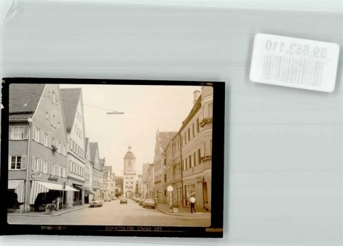 Dillingen Mitteltorturm Straße Auto Geschäft Sparkasse Betten Mercedes Ort handschriftlich Foto Original aus Archiv eines Ansichtskartenverlags