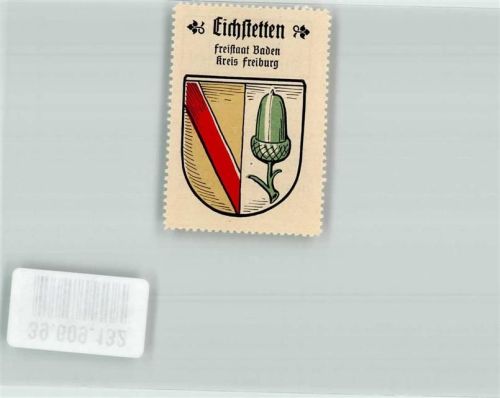 Eichstetten Vignette Reklame Kaffee Hag Nr. 23 Wappen Eichel