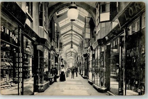London Gebrauchsspuren Burlington Arcade Handlung Foto AK