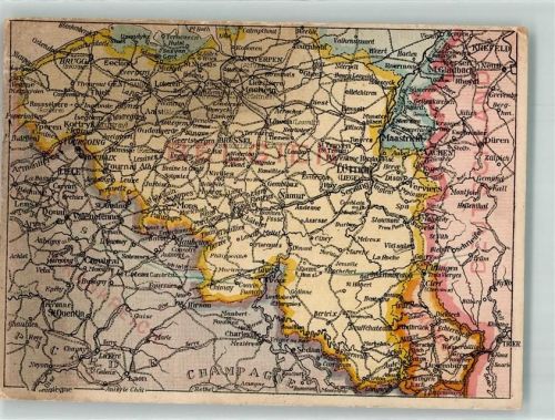 Brüssel Landkarte Belgien Lithographie