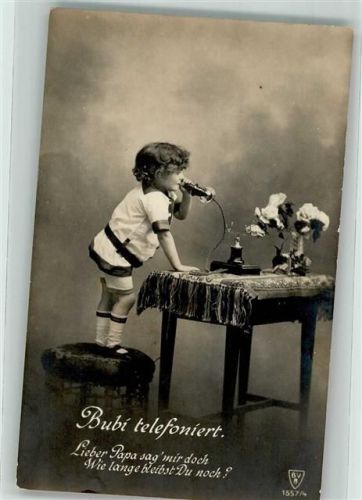 1916 Kind Spruch Bubi telefoniert RVB Nr.1557-4