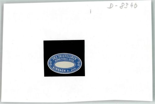 Simbach Frz. Triefellner Conditorei Cafe Reklamemarke