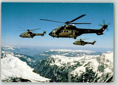 Aérospatiale AS 332 Super Puma Foto Militärflugdienst Dübendorf Militairepost Chur Kaserne Schweiz