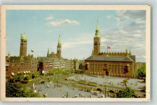 Kopenhagen Raadhuspladsen The Townhall Square Rathaus Tram Auto Platz