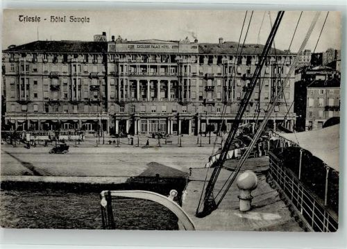 Trieste / Triest / Trst Hotel Savoia Straßenbahn Auto Oldtimer