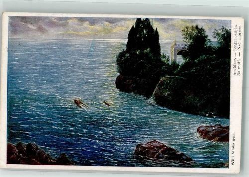 sign. Straka Willi Am Meer Wiener Volkskunst 121