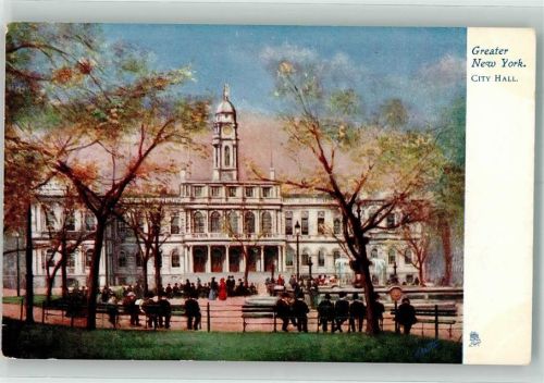 New York City Rathaus sign. Oilette Serie 1518 Tuck und Sons
