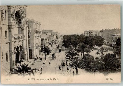 Tunis 1905 Straßenbahn Avenue de la Marine