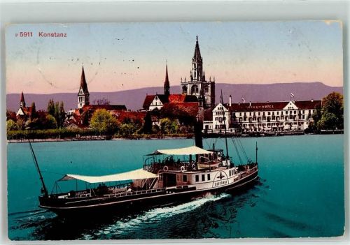 Konstanz 1916 Raddampfer Inselhotel Feldpost