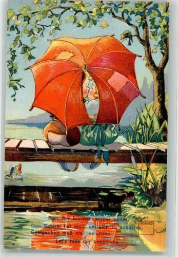 Junges Liebespaar Regenschirm Fisch Serie Nr. 14
