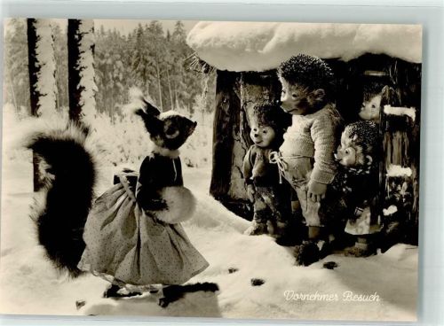 Vornehmer Besuch Winter Eichhörnchen Muff Nr. 50 Verlag August Gunkel