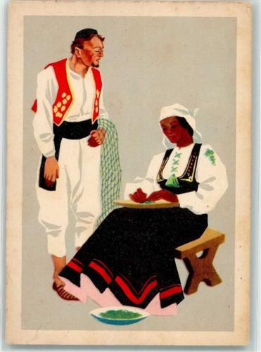 Milano Tracht Costumi Adriatici Ort lt. Verlag Lithographie