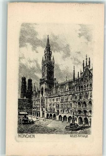 München sign. Carl Kanker Neues Rathaus