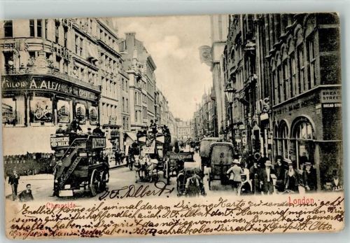 London 1903 Cheapside Handlung Postkutsche