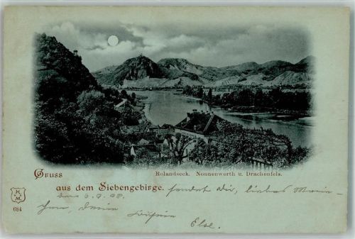 Rolandseck 1898 Siebengebirge Nonnenwerth Drachenfels