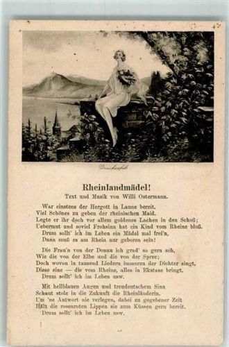 Königswinter sign. Volkhofen A. jr. Drachenfels Rheinlieder Nr. 24 K.T. Ostermann