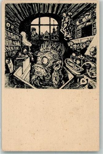 sign. Welti Albert Der Teufel muß Kunstwart Bildkarte Nr.194
