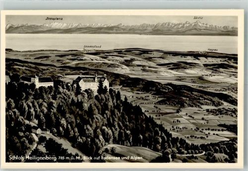 Heiligenberg Vogelschau Schloss Bodensee Alpen