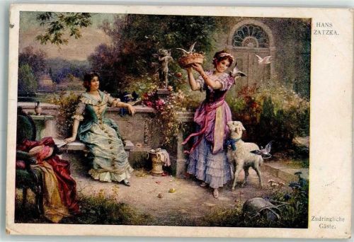 Zudringliche Gäste Frauen Schaf Tauben Galerie Wiener Künstler Nr. 715