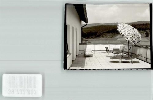 Schwalenberg Sonnenterrasse von Pension Haus Bunte Foto Original aus Archiv eines Ansichtskartenverlags Ort handschriftlich