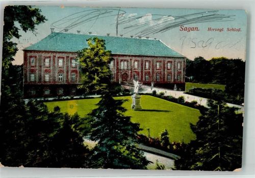 Sagan 1914 Schloss Denkmal