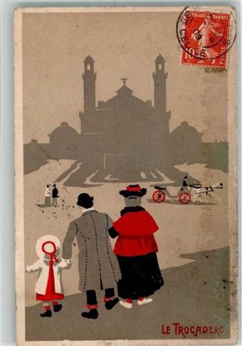 Paris 1909 le Trocadero Künstlerkarte