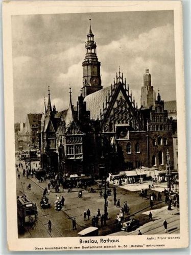 Breslau Rathaus Straßenbahn