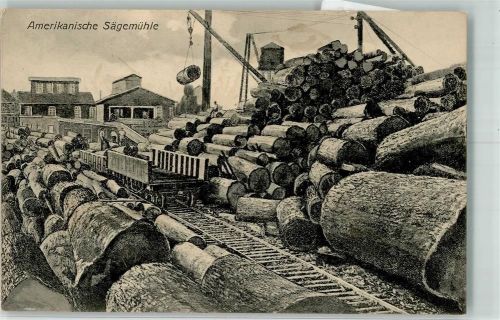 Amerikanische Sägemühle Wasserturm Eisenbahn Holzverarbeitung FOTO KEINE AK