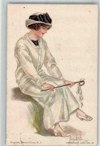 1913 sign. Tidler Alice Frau Hutmode American Girl No. 18