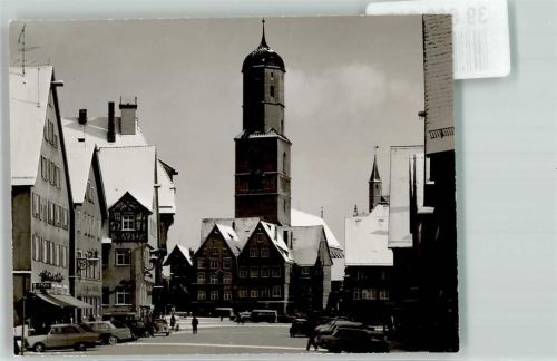 Biberach Foto Original aus Archiv eines Ansichtskartenverlags Winter Marktplatz VW Käfer Oldtimer Ort handschriftlich