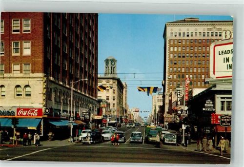 Long Beach Main Street Auto Handlung Cafe Werbung Coco Cola