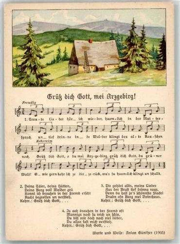 Grüß dich Gott mei Arzgebirg v. Anton Günther
