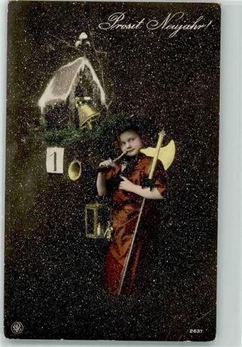 1913 Neujahr Kalender Glocke NPG 2637