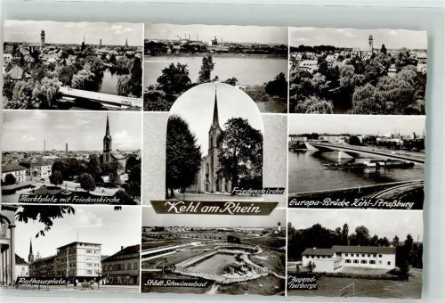 Kehl Friedenskirche Schwimmbad Europabrücke Marktplatz Rathausplatz