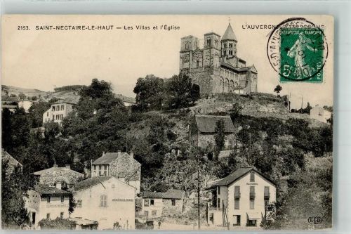 Saint-Nectaire 1910 Kirche Briefmarke Bildseite